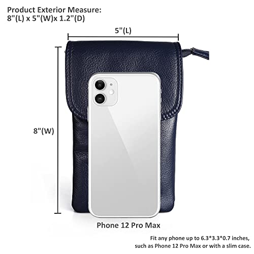Image of befen Genuine Leather Small Crossbody Bags for Women Cell Phone Bag Cross Body Purses,Silver Zipper