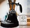BEHOME Caffettiera Elettrica Programmabile Moka Elettrica 3 Tazze con Timer, Caffè Caldo per 30 Minuti, Base Rotante a 360°, in Alluminio Nera (Con Timer)