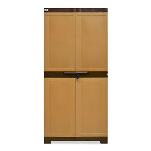 Nilkamal Freedom Mini 18 (FMSC18) Plastic Shoe Cabinet (Sandy Brown & Dark Brown)