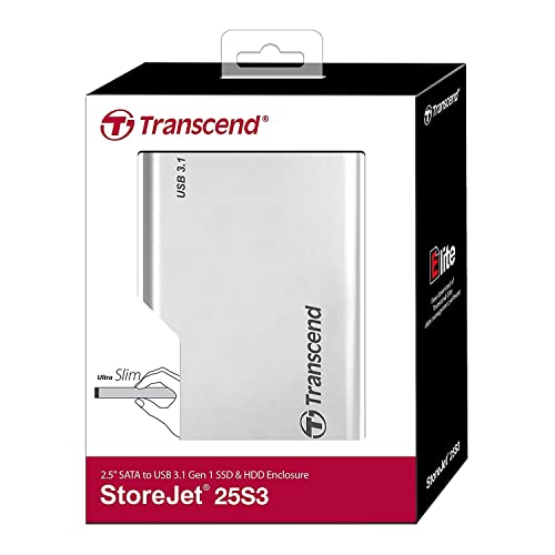 Transcend 6.35 cm (2.5") Portable internal HDD/SSD Enclosure Casing 25S3 - USB 3.1 - Image 6