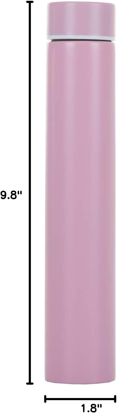 ChezMax Slim Stainless Steel Insulated Water Bottle 9.56 oz,Pink - Image 7