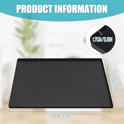 Kühlschrankmatte, 60x60cm Silikon Kühlschrankmatten mit Erhöhtem Rand,Kühlschrankbodenschutz,Wiederverwendbare Tropfschale,Pads Verhindert Wasserlecks Matte für Kühlschrank Waschmaschine Weinschrank