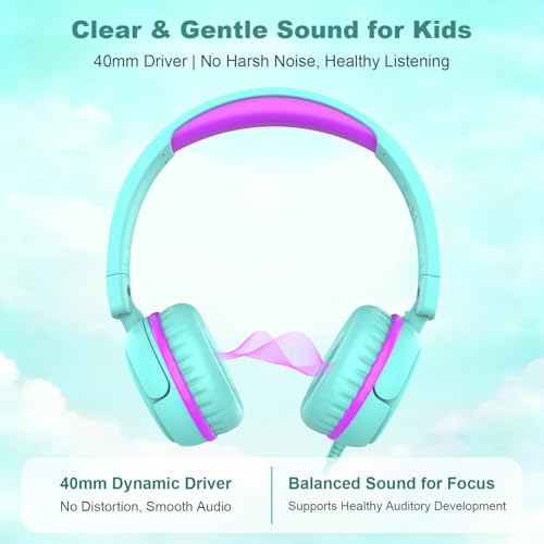 IMYB V1 Wired Kids Headphones (Green) – 85dB Volume-Limited — view 3