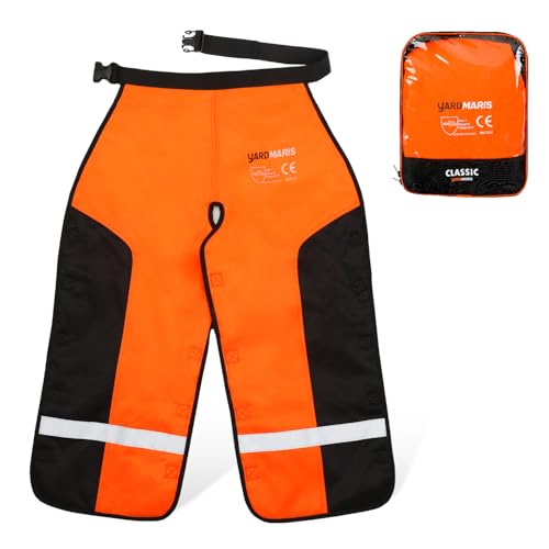 [YARDMARIS] チェンソー防護用ズボン チャップス チェーンソー 保護ズボン 保護具 作業用 切断防止 6層防護素材 ウエスト調整可能 オックスフォード生地 ケガ防止 エプロン型 ポケット付きUL認証済み 林業 防護服