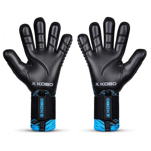 Image of Kobo GKG-44 Professional Football Soccer Goalkeeper Gloves for Men, Boys & Kids with 4mm German Latex Palm (6.5)