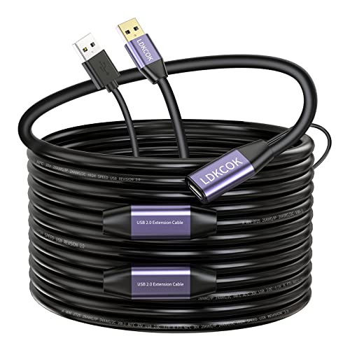 Image of USB 2.0 Type A Male to A Female Active Repeater Extension Cable 75ft, High Speed 480 Mbps
