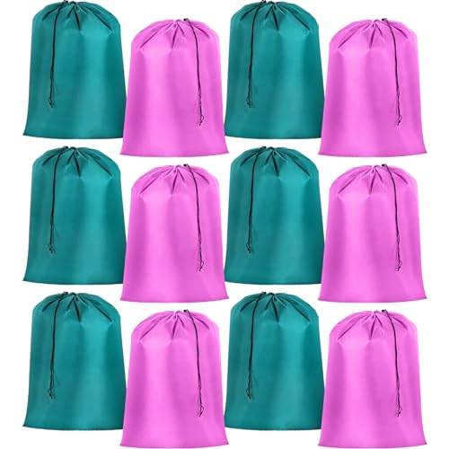 Woanger 12 Pack 28 x 45 Inch Extra Large Laundry Bags Bulk, Cute Colors