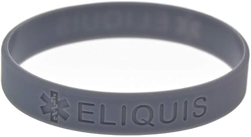 Miniatura 4 de ELIQUIS - Paquete de 4 pulseras de silicona para identificación de alerta médica para hombre y mujer, Silicona, cinabrio