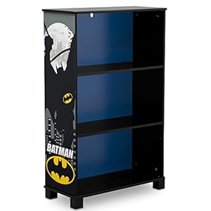 Delta Children Deluxe 3-Shelf Bookcase – Ideal for Books, Homeschooling & More, DC Comics Batman – Greenguard Gold Certified, Decor