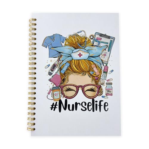 Journal médical à spirale pour étudiant en école d'infirmière carnet de notes ligné 80 feuilles