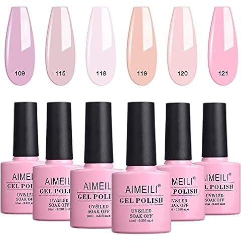 AIMEILI Kit de Esmaltes de Uñas Semipermanentes en Gel UV LED 6 Colores 10ml - Set 31 Cover