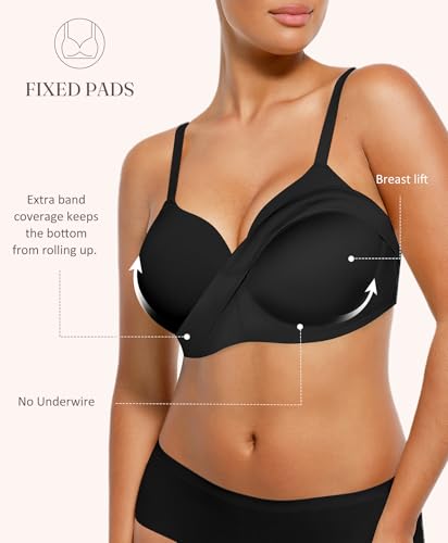 FeelinGirl Wireless Supportive Bra for Women, Seamless Comfort Bralettes No Underwire Full Coverage Everyday Bras2