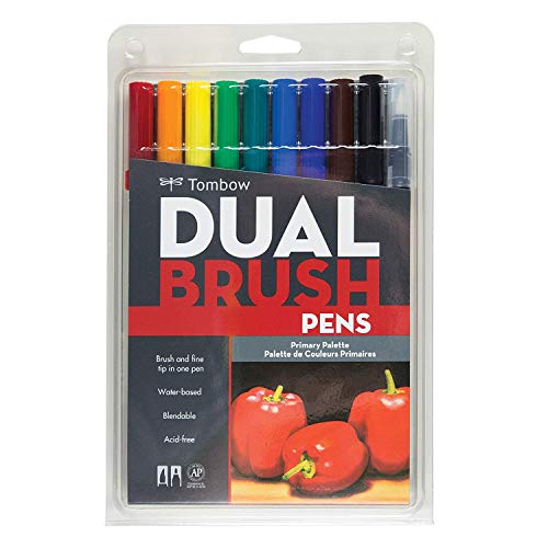 Tombow ABT Dual Brush Pen Set of 10 Primary