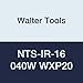 Walter Tools NTS-IR-16 040W WXP20 Carbide NTS Threading Inserts, Internal Thread, Full Profile, Whitworth (Pack of 10)