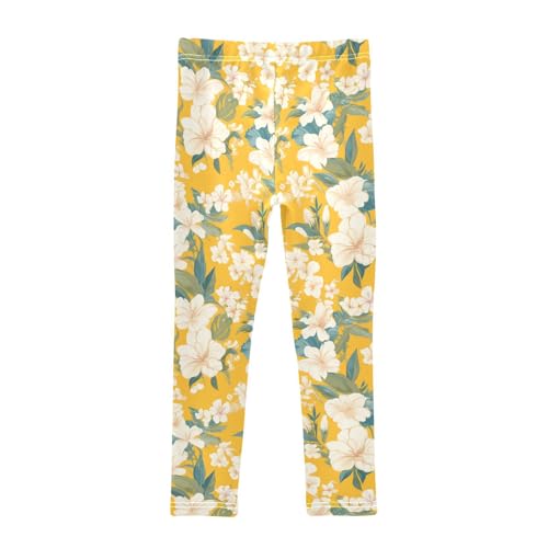 KLL Gold Star Flowers Toddler Girls Cotton Leggings Casual High Waisted Workout Pants Running2