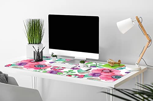 Sous-main bureau vinyle de protection imperméable 90x45cm floral