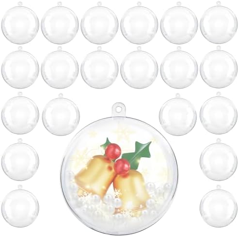 Uten Lot de 20 pcs Boules de Noël Transparente à Remplir en Plast...