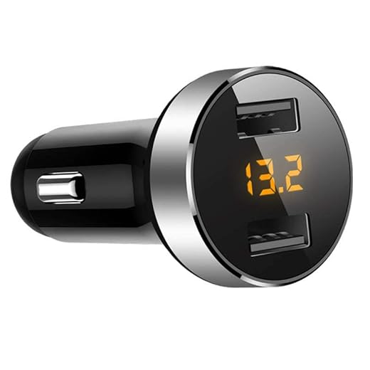 GRK® Mini Cargador Inteligente iSmart Encendedor del Coche - voltímetro y amperímetro Integrados - Input: 12-24V - Salida 5V, Puertos USB: 3.1A - Aleación de Aluminio - iSmart Tecnología
