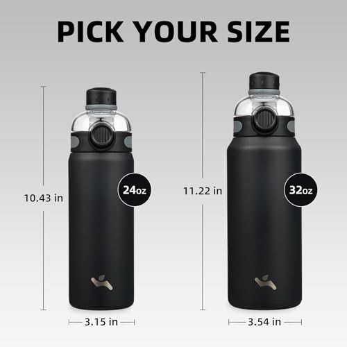 Image of Konokyo 24 oz Insulated Stainless Steel Water Bottle with Straw Lid