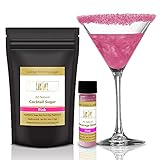 Lux Life Pretty In Pink Combo Glitter & Rimming Sugar – 100% Natural Ingredients, Made in USA – No Synthetic Ingredients – Food Grade Brew Drink Glitter for Wine, Cocktails, Champagne, and Beverages – Gluten Free & Vegan (Pretty In Pink)