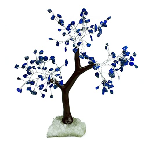 Image of REMEDYWALA Charged Energized Lapis Lazuli Crystal Tree Cluster Stone Base for Reiki Healing Lapis Lazuli Stones Crystal Tree 150 Beads