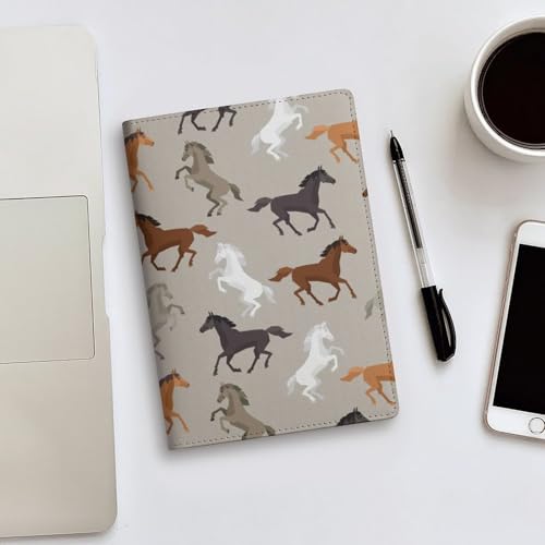 Protège-carnet cuir A5 motif cheval résistant et réutilisable