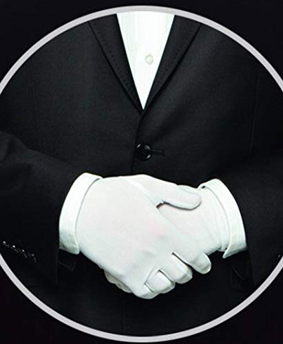 G & F Products 100% White Cotton Marching Band Parade Glove Formal Dress Gloves Service Gloves Inspection Gloves, Sold By Pair, Size Large 1 Pair #TOP2