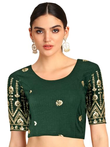 Image of Chandrakala Readymade Blouses for Women Sarees,Stretchable(B202-P)