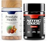Este juego completo de dos botellas incluye nuestro potenciador de óxido nítrico con raíz de ginseng para favorecer la circulación, la resistencia, la vitalidad diaria y esteroles vegetales para favorecer el bienestar urinario, la salud de la próstata y la función inmunológica saludable.
