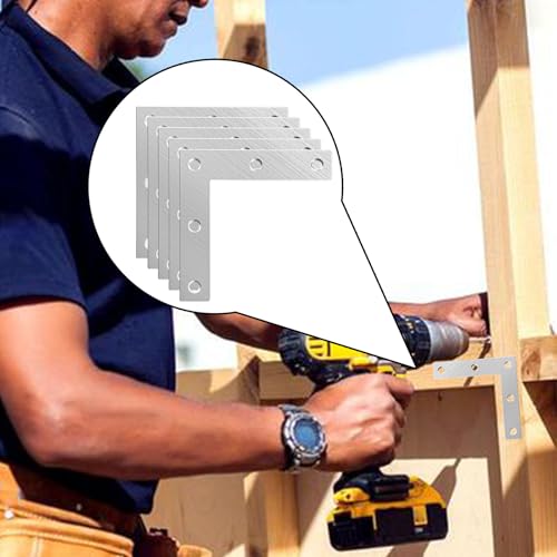 SyiXute 20 Stück L-Form Eckwinkel,Flachwinkel Winkelverbinder,Flachverbinder Edelstahl mit 100 Schrauben für Schrank Tisch Stuhl (80 mm* 80 mm)