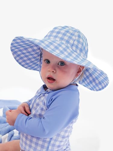 Image of RuffleButts Baby-Girls Sun Hat Floppy Wide Brim UPF 50+ - Baby Sun Hat with Sun Protection