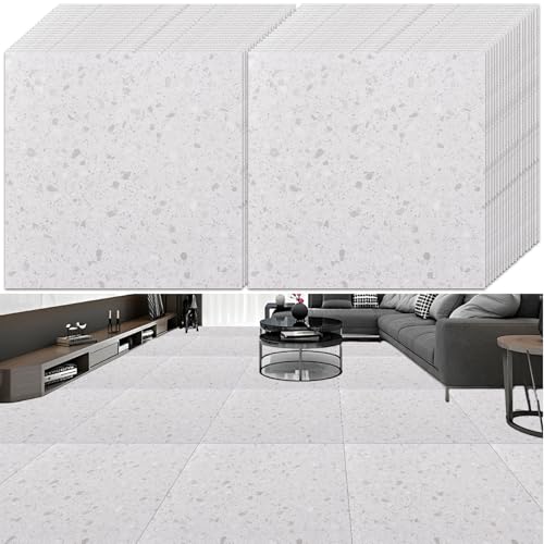 Carreaux de sol en vinyle effet marbre blanc et noir pour salon et cuisine