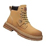 [Vailaipupy] メンズ ハイカット ワークブーツ 防水 防寒 防滑 厚底 耐摩 暖かい ヴィンテージな英国風 大人用 バイク用品 アウトドア