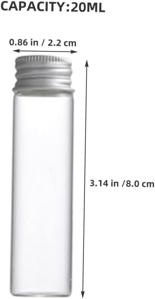 50Pcs Glass Vials with Aluminum Screw Caps Mini Storage Bottles for Inks Powders and More Versatile Lab Sample Jars with Lids for Crafting and Organization