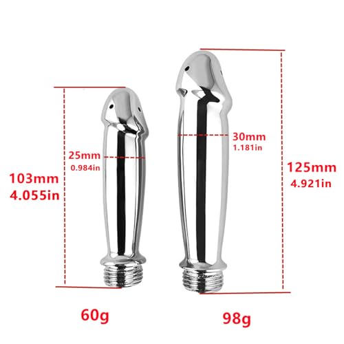 Image of AMAZBEE Metal Shower Enema Douches for Men Anal Vaginal Irrigator Women Portable Vaginal Douche Adult SM Butt Plug Dildo Enema Shower Hose Attachment (Large)