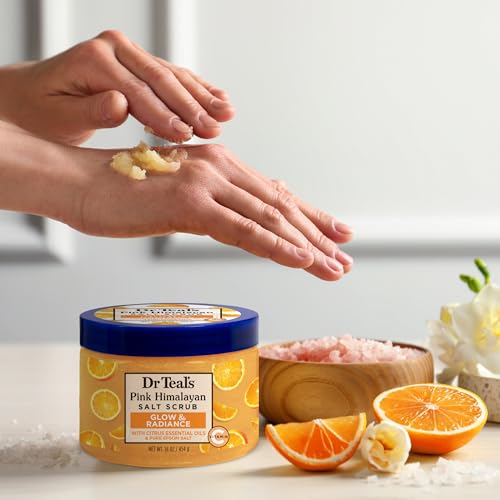 Dr Teal's Pink Himalayan Salt Body Scrub, Glow & Radiance with Pure Epsom Salt & Citrus Essential Oils 16 oz (Pack of 3) - image 6