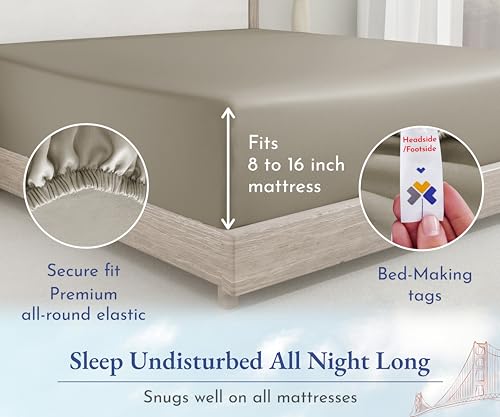 image for California Design Den Deep Pocket Queen Fitted Sheet Only - Soft 400 T