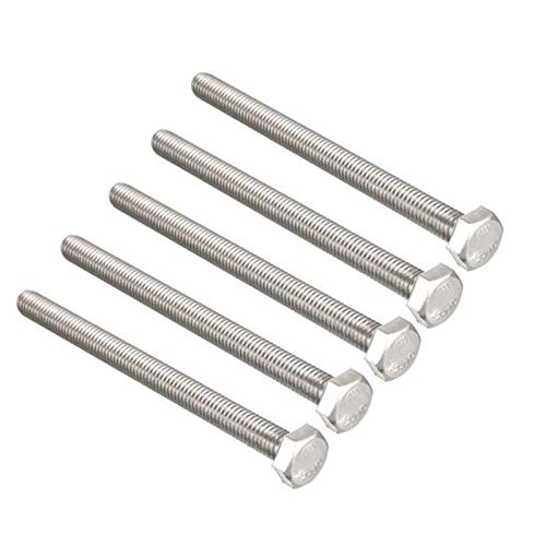 Image of 5 Pcs M6 Hex Bolt M6-1 x 80mm UNC Hex Head Screw Bolts A2-70(304) Stainless Steel Fully Threaded Hex Tap Bolts,Plain Finish,Fully Threaded (M6 x 80mm)
