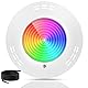 LyLmLe Ultraflach LED Poolscheinwerfer, 35W Harz Gefüllt Pool Lampe RGB Farbwechsel LED Unterwasserscheinwerfer IP68 Wasserdicht 12V AC Poolbeleuchtung, Ein/Aus Schalter(Keine Fernsteuerung)