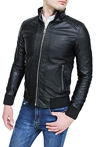 Veste pour homme décontracté noir ajustée avec finitions détaillées et clous métalliques
