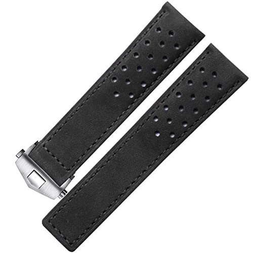 Bracelet de montre cuir marron gris 22mm idéal au quotidien pour montre type Heuer