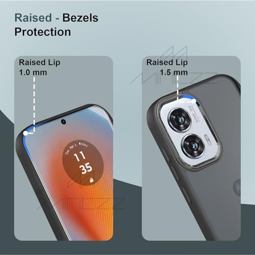 Image of MINTZZ Moto Edge 50 Fusion Back Cover, Leather Design, Protective Cover with Camera Lens Protection, Premium Grip & Slim Fit Durable, Edge 50 Fusion Case (Black, Moto Edge 50 Fusion)