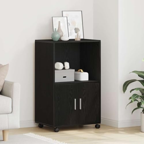 Meuble de rangement bureau compact chêne noir 55 cm de large - 5
