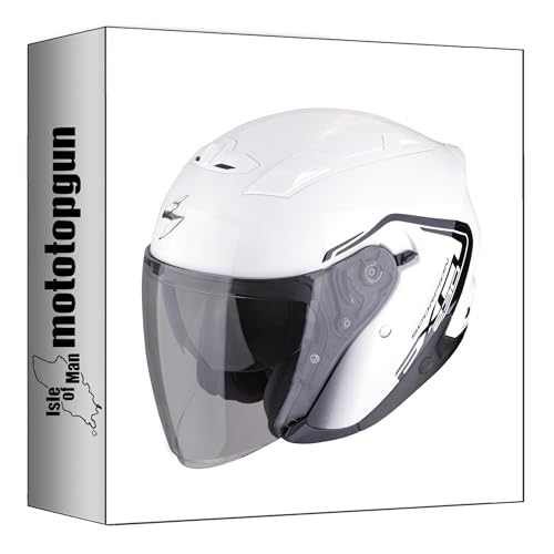 Casque jet Scorpion Exo-230 Cit-e blanc et noir en taille XXL mototopgun