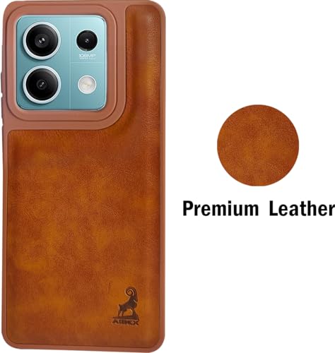 Image of AIBEX Shield Back Cover Case Compatible with Xiaomi Redmi Note 13 5G Back Cover | Flexible Vegan Leather | Full Camera Protection | Raised Edges | Super Soft-Touch | Bumper Case