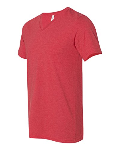 BELLA + Canvas Unisex Jersey Short-Sleeve V-Neck T-Shirt - Heather RED - XL - (Style # 3005 - Original Label)2