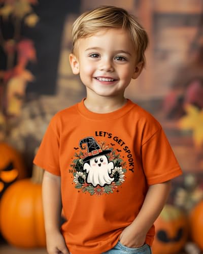 Toddler Halloween Shirt Boys & Girls Holiday Shirts for Kids 2T-8T, Funny Pumpkin Skeleton Ghost Boo Spooky2