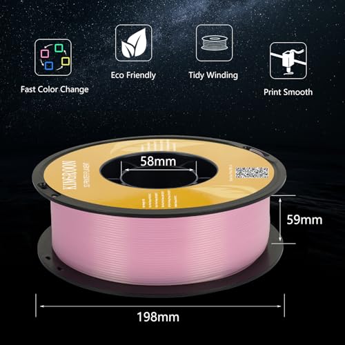 Image of Kingroon Glow in Dark 1.75mm PLA Filament, Fit Most FDM 3D Printers, Dimensional Accuracy + /- 0.03 mm, 1kg Spool(2.2lbs), Luminous PLA 3D Printer Filament - Purple