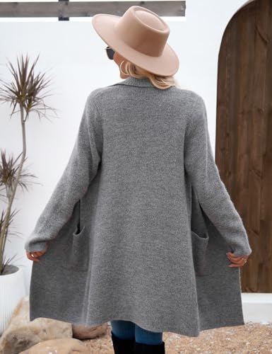 Image of CiCiBird Women Fall Long Cardigan Sweater Trendy Knit Jacket Coat Dressy Blazer Coatigan