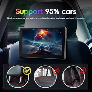 Quystetes - Monitor TV per poggiatesta auto, 9 pollici, multifunzionale, per sedile posteriore, schermo IPS touch screen, lettore video con Carplay e Android Auto